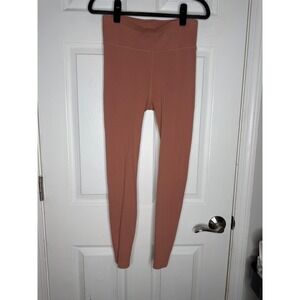 PACT Organic Cotton High Waisted Dusty Pink Ribbed Leggings